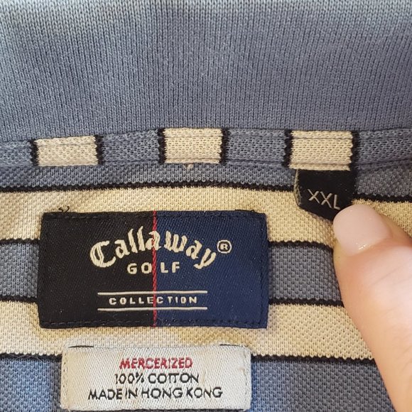 Callaway Men's golf polo shirt Blue/Tan Size XXL - Picture 3 of 4